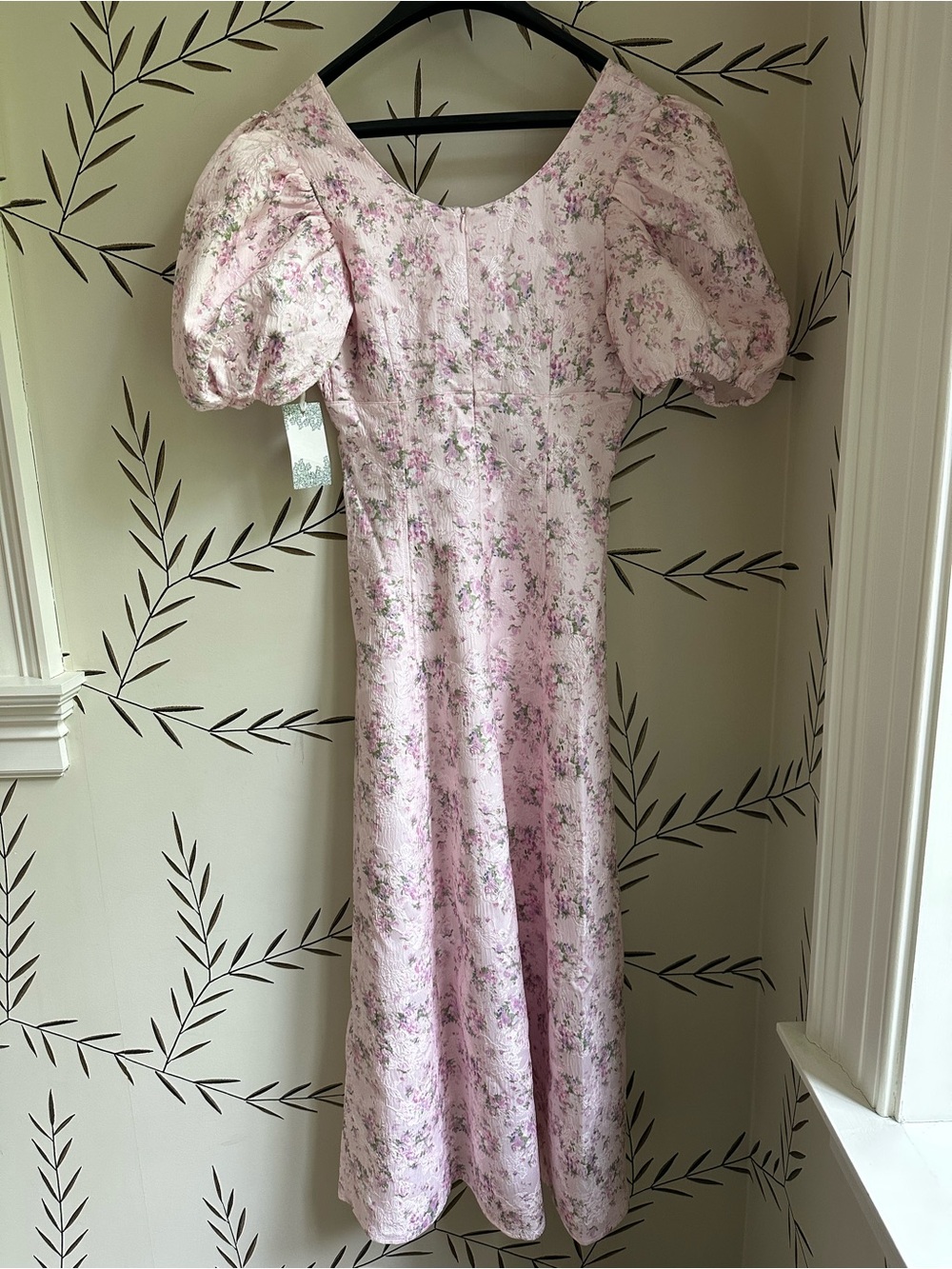 NEW Tuckernuck Empire Elle Maxi dress. Pink Jacquard. XS. NWT - Picture 8 of 11